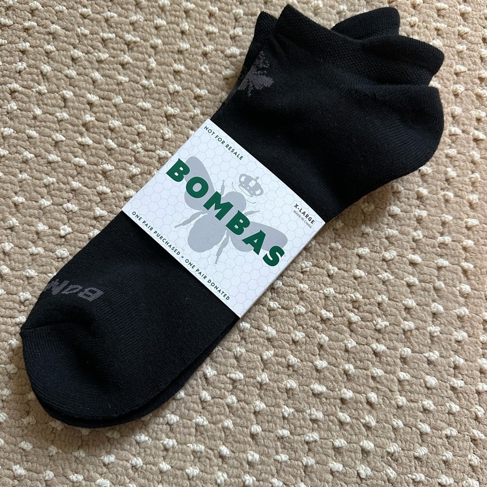 NWT Bombas Men’s Ankle Socks Black Size XL